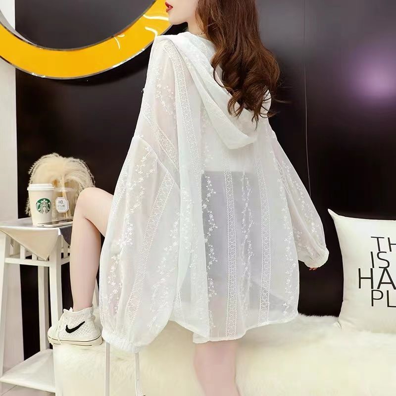 Summer Anti-Uv Sun Protection Clothing, Women's Sun Protection Clothing, Super Fairy Style Cardigan, Thin Lace Hollow Jacket, Air-Conditioning Shirt