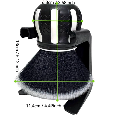 Car cleaning tools Head Soft Bristle Brush, Removable Handle - white-145109cm270g