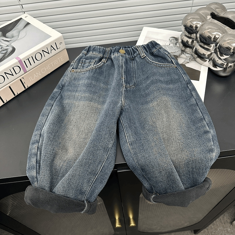 Nuevos niños con pantalones de vaqueros suaves de terciopelo, pantalones de invierno, pantalones largos, hombres y mujeres, lindos pantalones de terciopelo, pantalones de harun. image 2