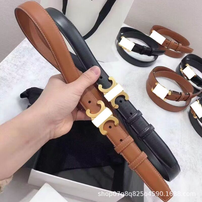 2024 New 1.8cm2.5cm Cowhide Belt Women's Belt Thin Trouser Belt Easiest for Match Fashion Jeans Dress