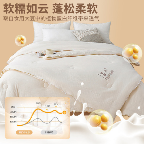 Soy fiber double quilt two-in-one quilt winter quilt thickened warm quilt student dormitory spring and autumn quilt core wholesale