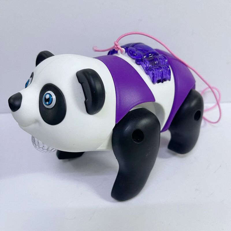 儿童牵绳学步灯光音乐行走大熊猫爬行小熊猫电动牵绳熊猫地摊玩具|undefined