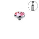 Cross-border G23 titanium alloy puncture lip nail 5A flat-bottomed zircon nose nail M0.9 internal thread jewelry accessories bone nail