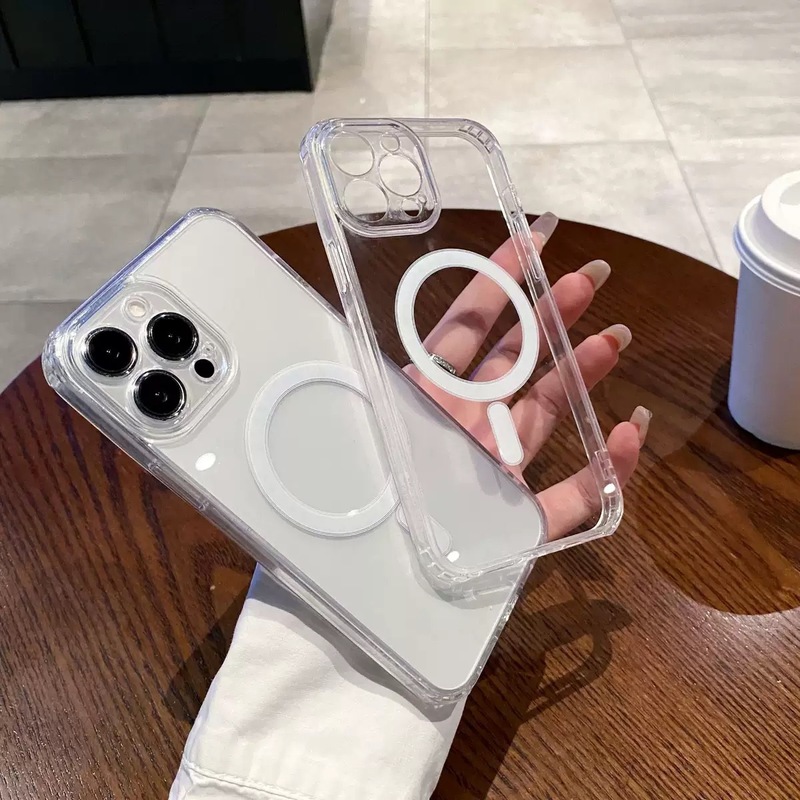 适用苹果17ProMax透明亚克力磁吸手机壳iPhone16全包防摔15保护套|undefined