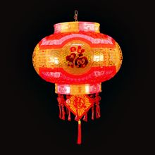 新款led走马灯旋转七彩电灯笼福字新年装饰春节乔迁灯笼厂家批发