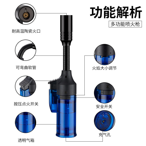 Hose igniter barbecue lighter kitchen ignition cooking utensils transparent visible gas fixed flame flame gun cross-border