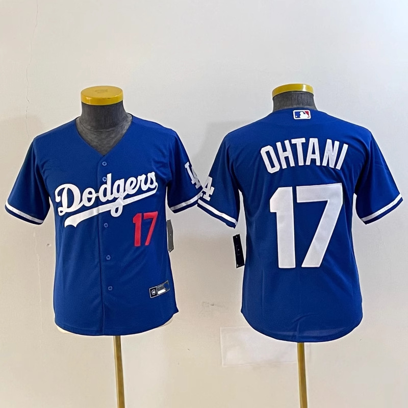 2026新款欧美MLB刺绣美式儿童棒球服短袖童装道奇队外贸现货17号