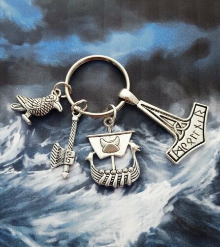 Bird anchor axe keychain Vikings astronaut gift gift for him nerd gift