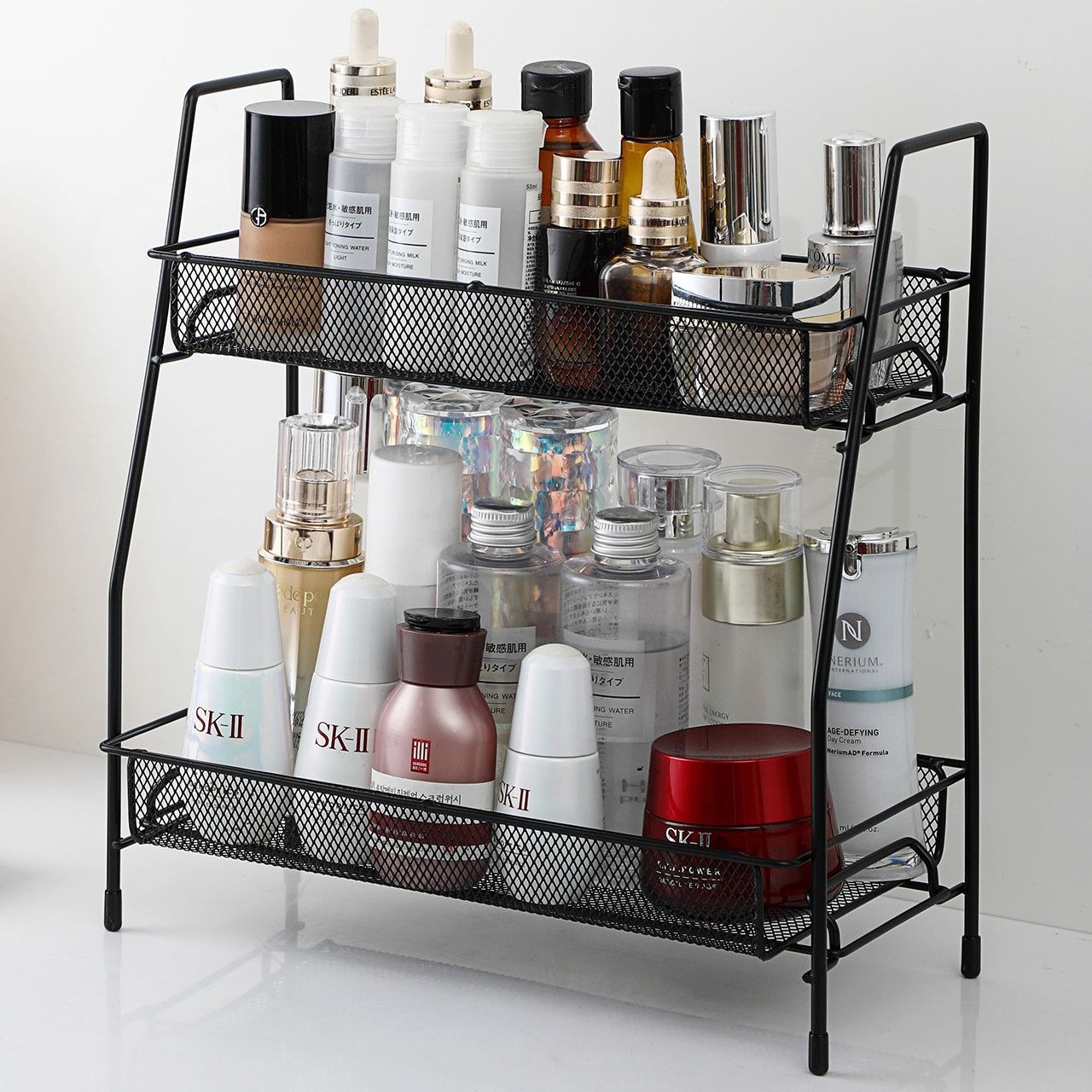 Desktop Storage Rack Double-Layer Iron Storage Basket Bathroom Bathroom Storage Rack Kitchen Spice Rack Removable 117