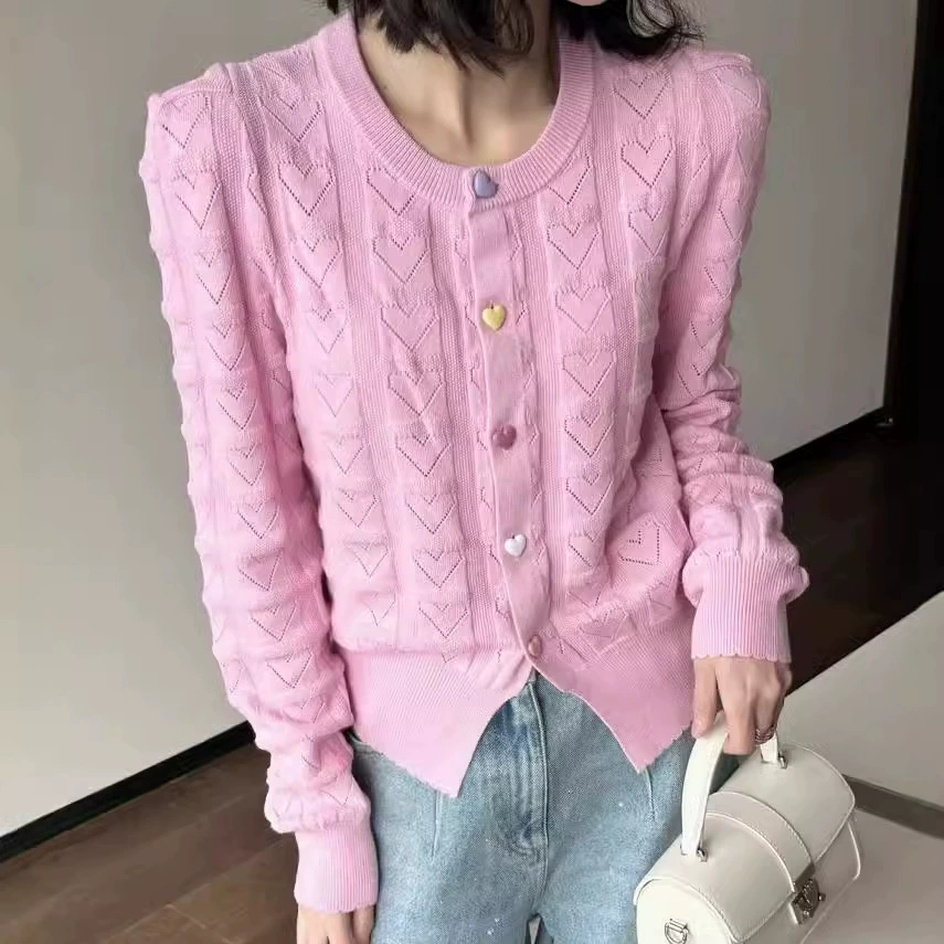 Autumn long-sleeve, cardigan, European style, Korean style, puff sleeves