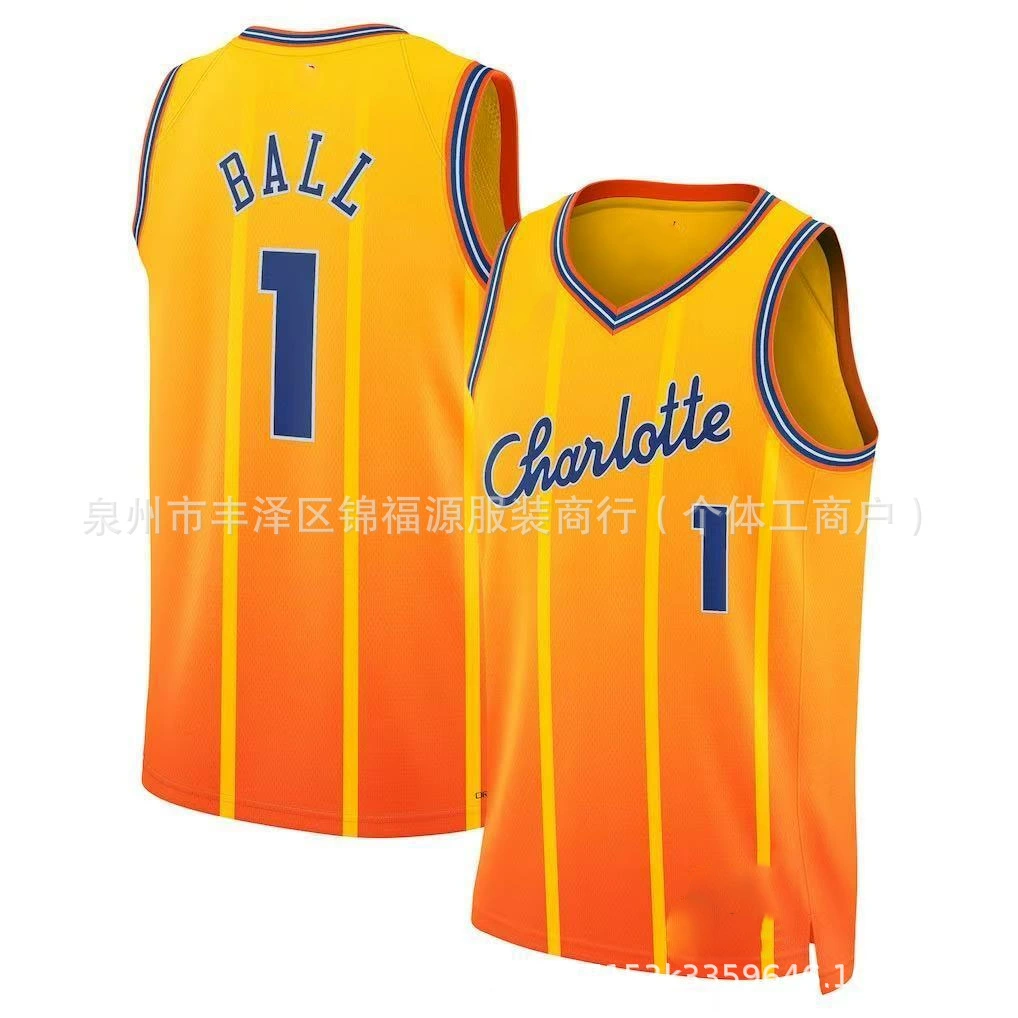 Номер 1 ластик? Hornets No. 1 Ball jersey Knipur Miller внешнеторговая поставка майка без рукавов оптовая смена границы