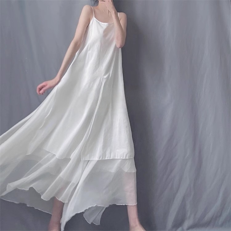 Solid color summer slip dress sleevless