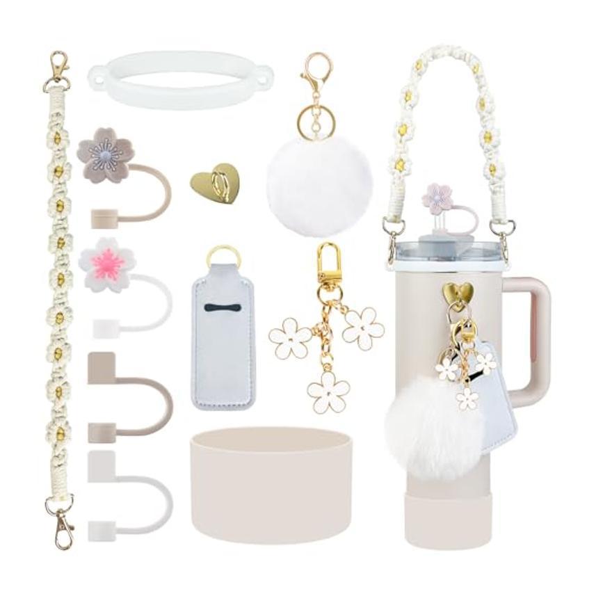 Pink Stanley Decoraciones Stanley Taza Accesorios Stanley Taza de vidrio de 30/40 onzas con asa