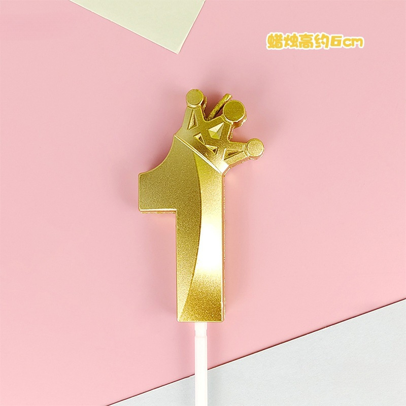 Creative Cartoon Gold Number Candle - Baby First Cake Decoration Birthday Party Supplies_voghion.com