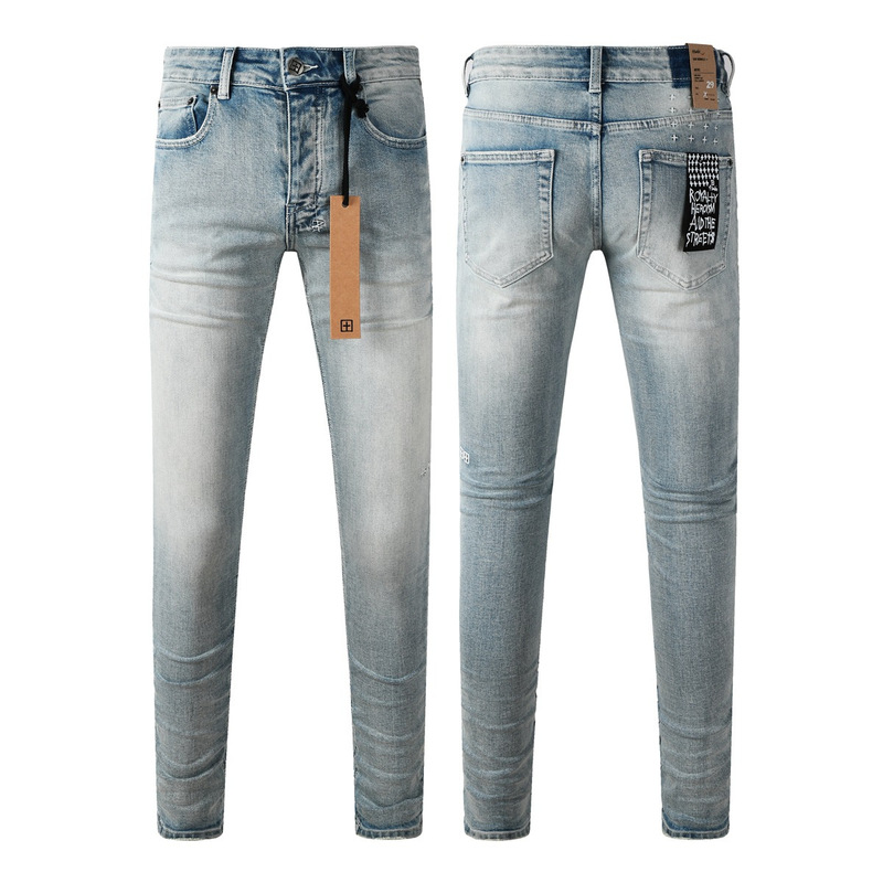 Foreign Trade Cross-Border European and American Trendy Brand Ksubi Hiphop Jeans Slim Fit Ripped Distressed Jeans