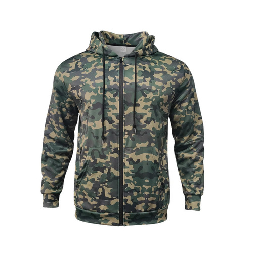 Ocode Spring and Autumn Men's Hooded Camouflage Cardigan Sweatshirt Casual Top Versatile Casual Shirt