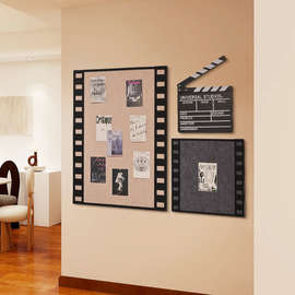 毛毡板照片墙免打孔背景板时光胶片展示板羊毛毡墙贴软木板免打孔