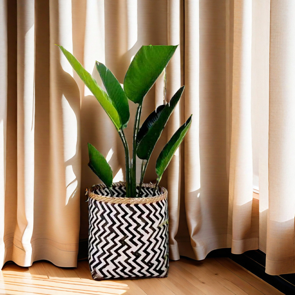 Cesta Redonda de Bambú Hecha a Mano para Flores y Decoración del Hogar image 3