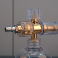 跨境 高壓水槍泡沫壺透明1L大容量高壓洗車專用雪花泡沫壺打泡器