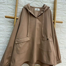 2025秋季新款女圆领日系卫衣绒衫ins外贸速卖通长袖复古风套头