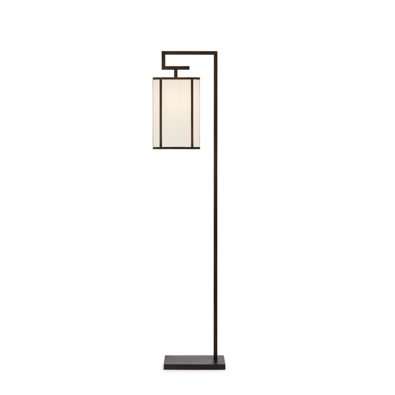 Modern New Chinese Classical Living Room Lamp Simple Design Lamps Retro Carbon Steel Study Creative Fabric Floor Lamp