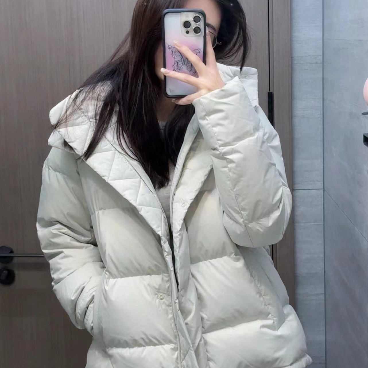 lulu Yarn vibration现货冬季五格羽绒服瑜伽服外套泡芙女女装实拍产品高清图
