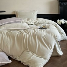 天鹅之恋·简约冬季超细旦棉绒四件套天鹅玫瑰绣花被套双面绒床品