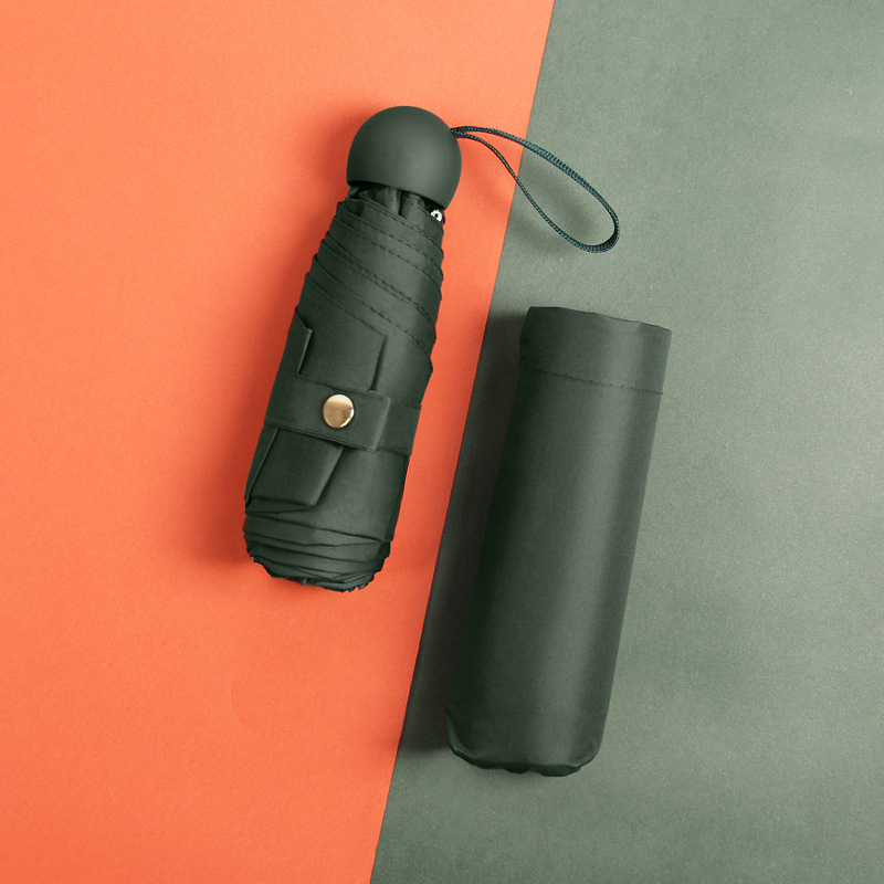 Paraguas a prueba de sol para mujer paraguas a prueba de sol a prueba de rayos UV de doble uso de cinco veces mini pequeño paraguas portátil plegable cápsula