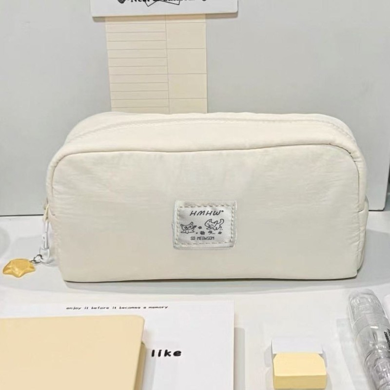 新款纯色猫咪笔袋ins高颜值大容量小学生铅笔袋可爱简约文具盒|undefined