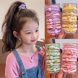 Children's hair band simple color rubber band high color value girls ball head ponytail head rope girls hair rope wholesale