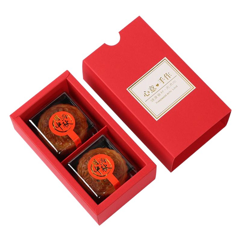 Simple 80g 2 tabletas Festival del Medio Otoño helado pastel de Luna caja de embalaje transparente esmerilado yema de huevo caja crujiente caja de pastelería para hornear