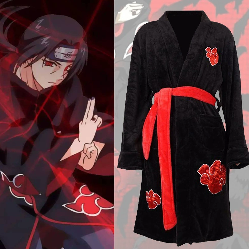 Naruto, flannel velvet long bathrobe, cosplay, increased thickness