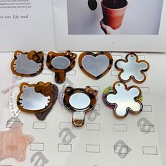 韓国版小衆デザインアニメ猫酢酸豹紋化粧鏡鍵ストラップ装飾DIYアクセサリー部品