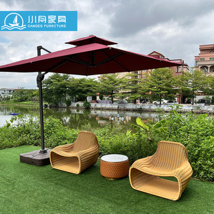 Outdoor Garden Courtyard Rattan Sofa Indoor B&B Hotel Creative Characteristic Rattan Single Lounge Chair Combination Furniture