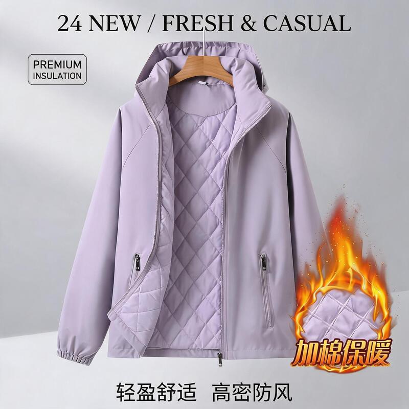 Women's padded jacket, spring/autumn/winter new style, Korean-style hooded casual windbreaker, loose-fitting top, warm outerwear Women's padded jacket, spring/autumn/winter new style, Korean-style hooded casual windbreaker, loose-fitting top, warm outerwear