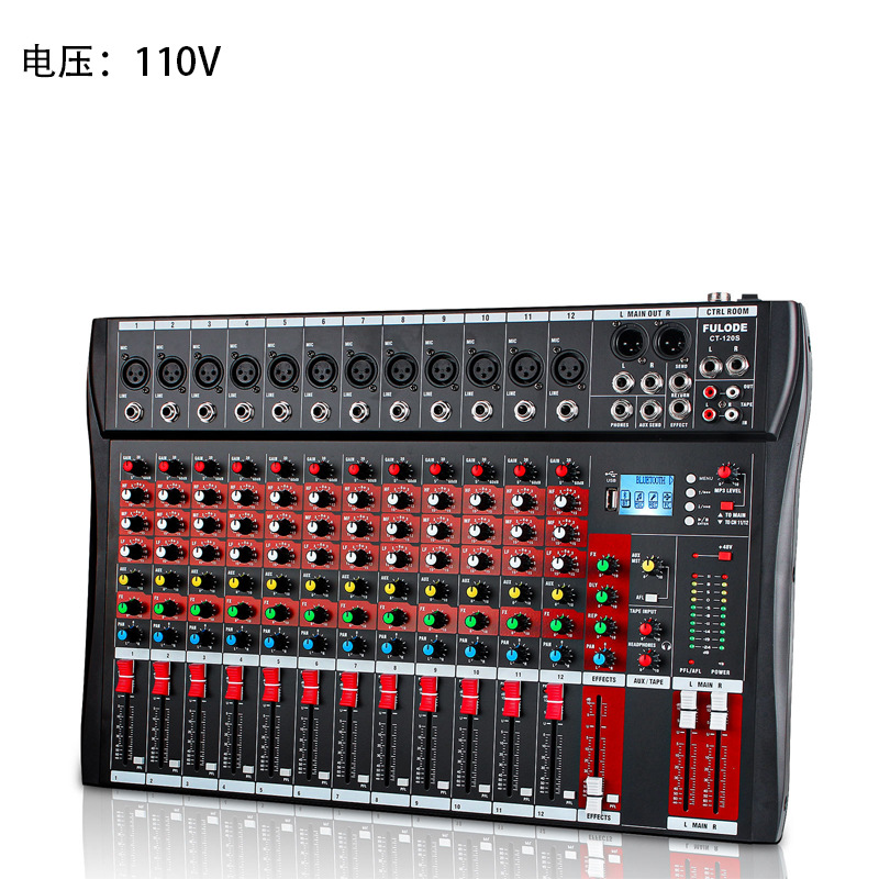Consola de mezclas profesional de 8 canales, 6 canales con reverberación para actuaciones en grandes escenarios, bodas, transmisiones en vivo, USB, Bluetooth, consola de mezclas para DJ.
