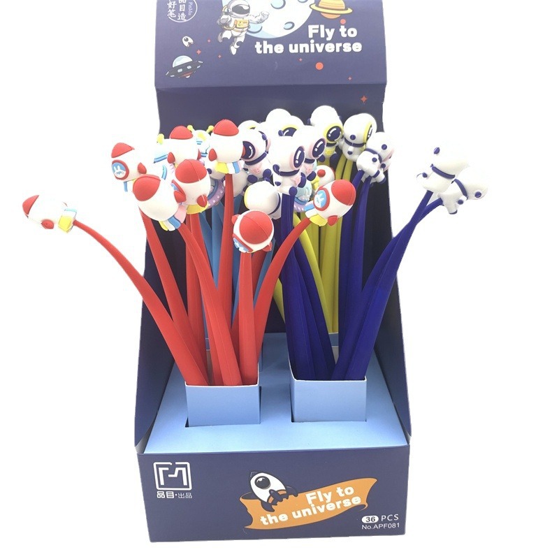 Tema del espacio pluma de gel lindo astronauta columpio pluma cohete nave espacial pluma de agua niño regalo