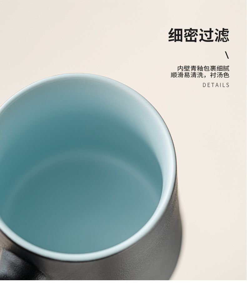 宽德陶瓷茶道杯泡茶杯茶水分离杯带盖家用办公室马克杯中秋节礼物详情25