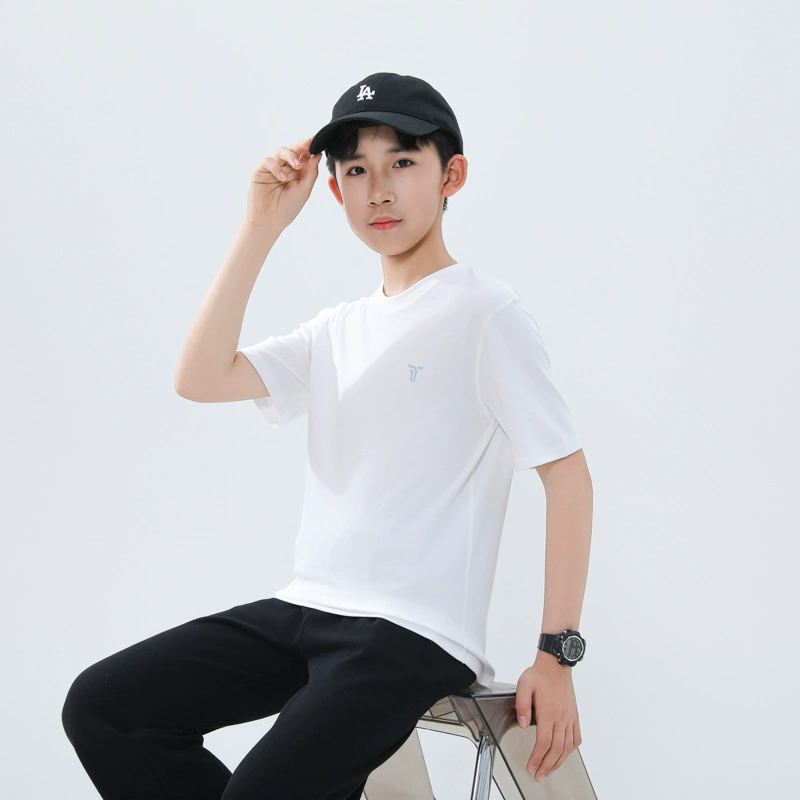 Футболка с коротким рукавом для мальчиков, летняя одежда 2025, новые летние детские хлопковые футболки для мальчиков среднего и большого размера, летние топы для мальчиков, прямые поставки с фабрики