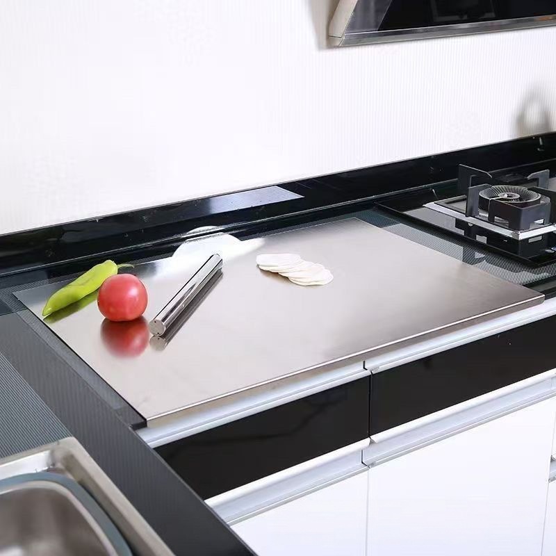 Cross-border food-grade stainless steel kneading board with foldable edge, chopping board, rolling board, and meat cutting board, available for direct supply to e-commerce retailers L1