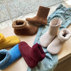 五色可选~复古加绒加厚勃肯靴内增高雪地靴女秋冬防滑毛毛短筒靴