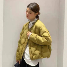 2025年新款羽绒服女短款韩版时尚圆领压胶休闲百搭白鸭绒外套潮