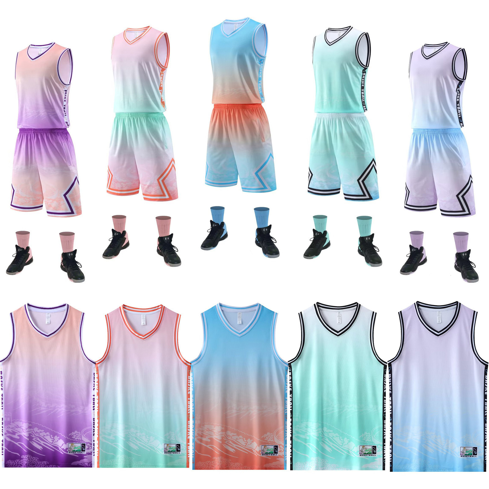 camouflage quality basketball uniform