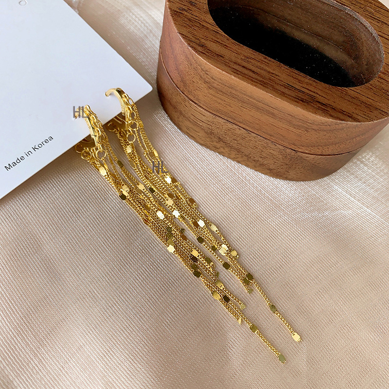 Plata de ley 925 nuevos productos Pendientes de amor de estilo de lujo ligero Moda de lujo ligero Pendientes largos de alta gama Pendientes con borlas Versión coreana