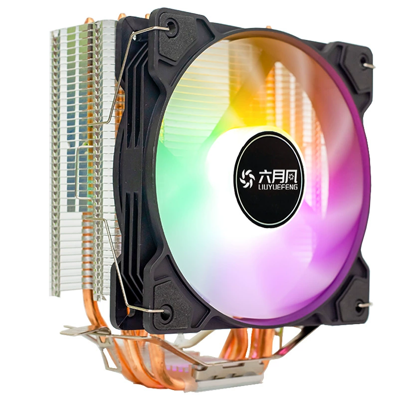 六月风 Four-copper tube computer 12th generation cpu radiator 1155 desktop luminous am4 heat pipe air cooling silent fan