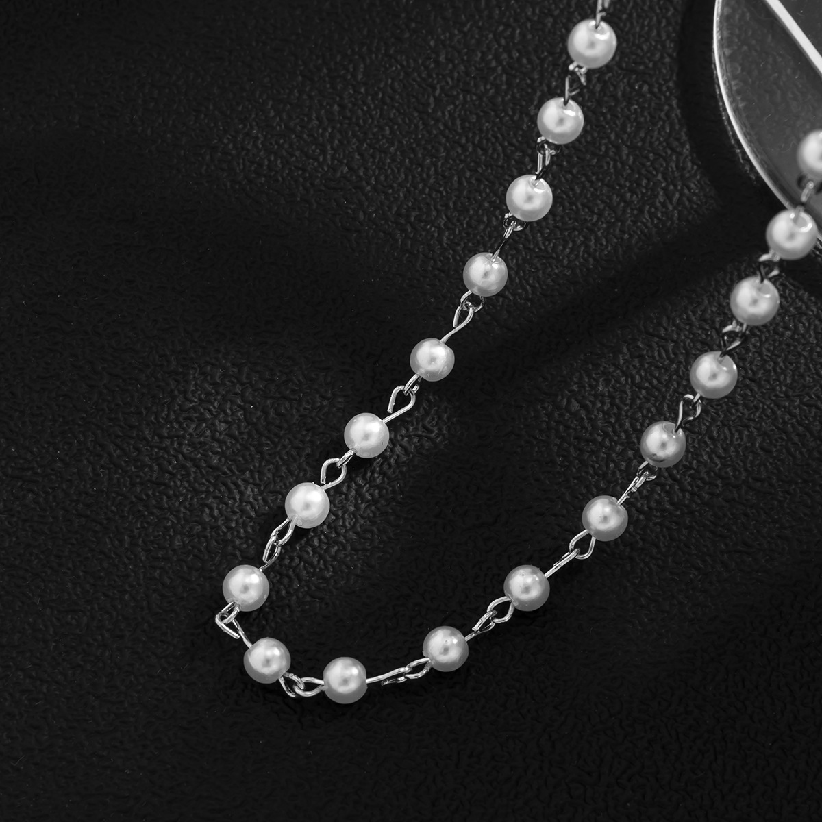 Geometric, Splicing Pattern Men'S Hip-Hop Fashion Necklace Geometric Splicing Iron Pearl Men's Chain Necklaces