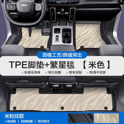 Modelə uyğun ayaqaltı, Suitable for Haval Big Dog - please-leave-a-message-or-note-the-model-year-when-placing-an-order-rice-grain-pattern-tpe-door-sill-mat-beige-starry-blanket