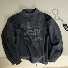 25秋冬款儿童柔软打底衫韩版绒感半高领男童保暖舒适长袖T恤上衣