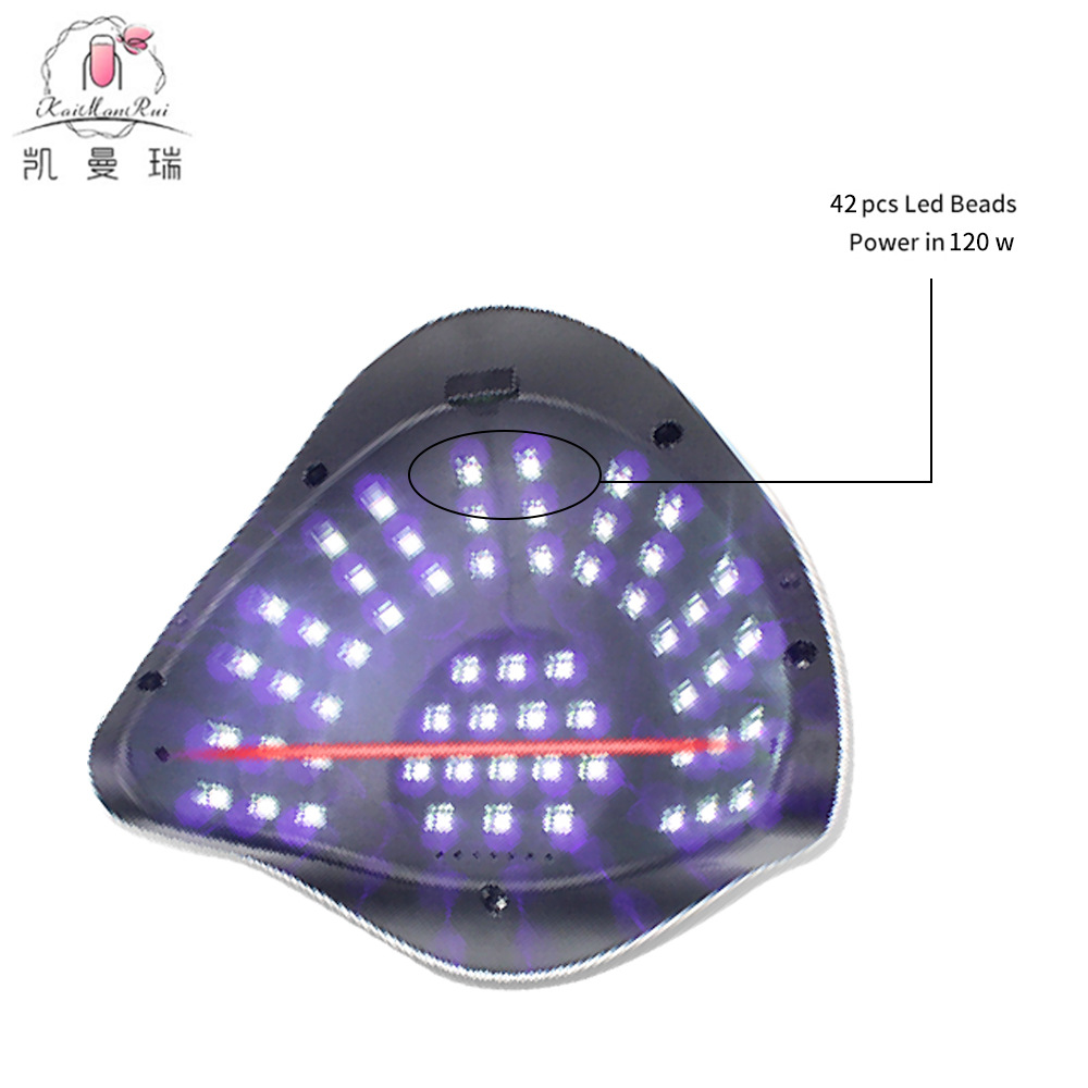 Lámpara de uñas transfronteriza 120W Lámpara de fototerapia de alta potencia Lámpara uv de secado rápido Lámpara de parrilla de uñas con inducción inteligente Máquina de uñas al por mayor