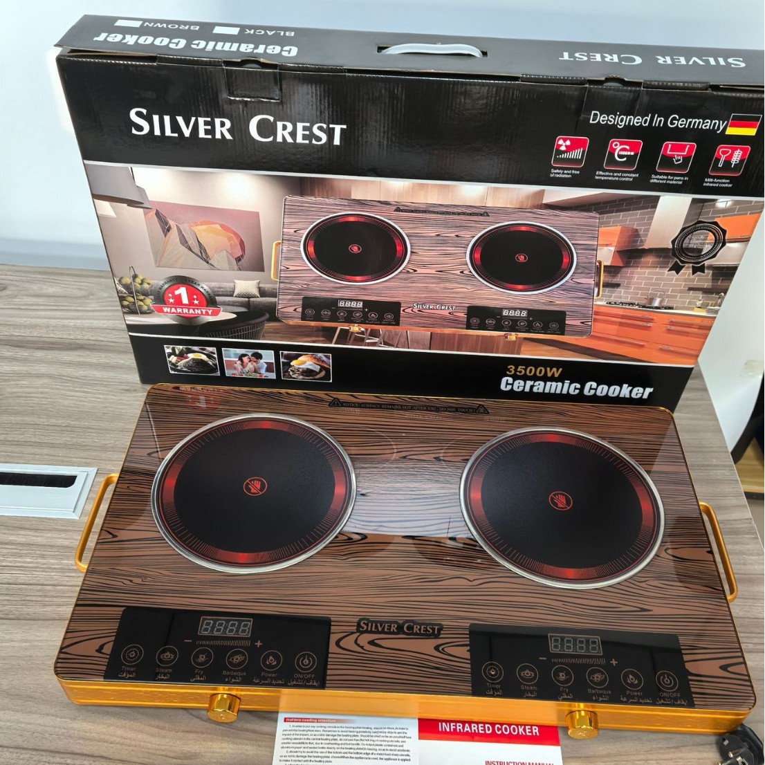 Electric Ceramic Stove New Double Stove Electric Ceramic Stove Multi-Functional Double-Head Electric Stove Household Super Power 3500W Intelligent Timing